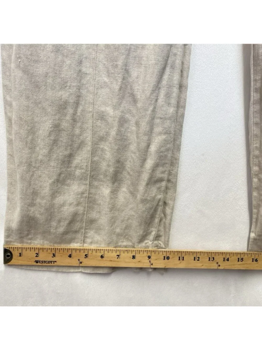 H&M Linen Blend High-Waited Wide Leg Trouser Pants Women Size 4 Light Beige